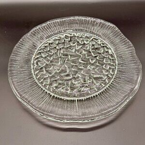Iittala Ultima Thule Ice Art Glass 13.5" Platter Tapio Wirkkala Design Finland